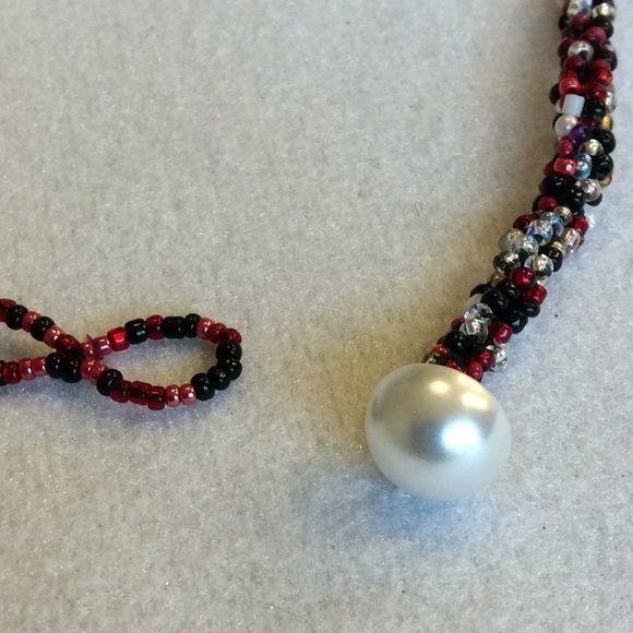 FINAL SALE PRICE CL Designs Embellished Red/Black/White Necklace - Picture 5 of 6
